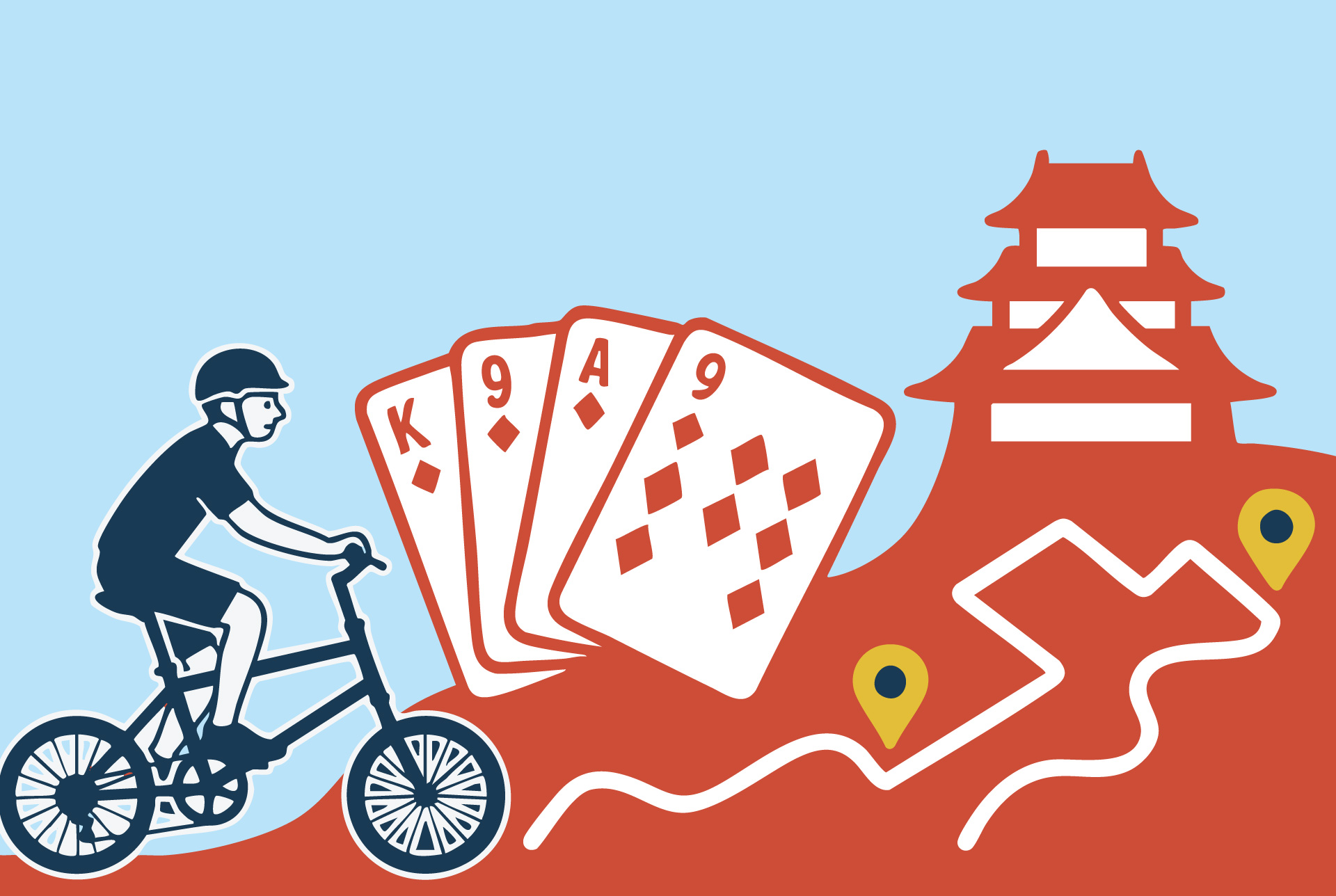 ミニベロポーカーラリーのイメージイラスト